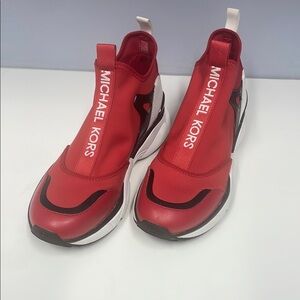 MICHAEL KIRS Woman’s  Red Slip-On Sneakers Size6.